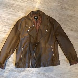 Brown faux leather jacket